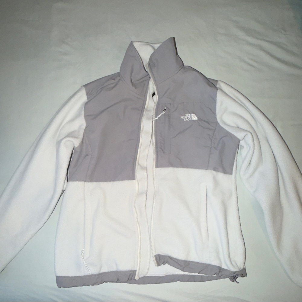 The North Face White and Light Gray Fleece Jacket